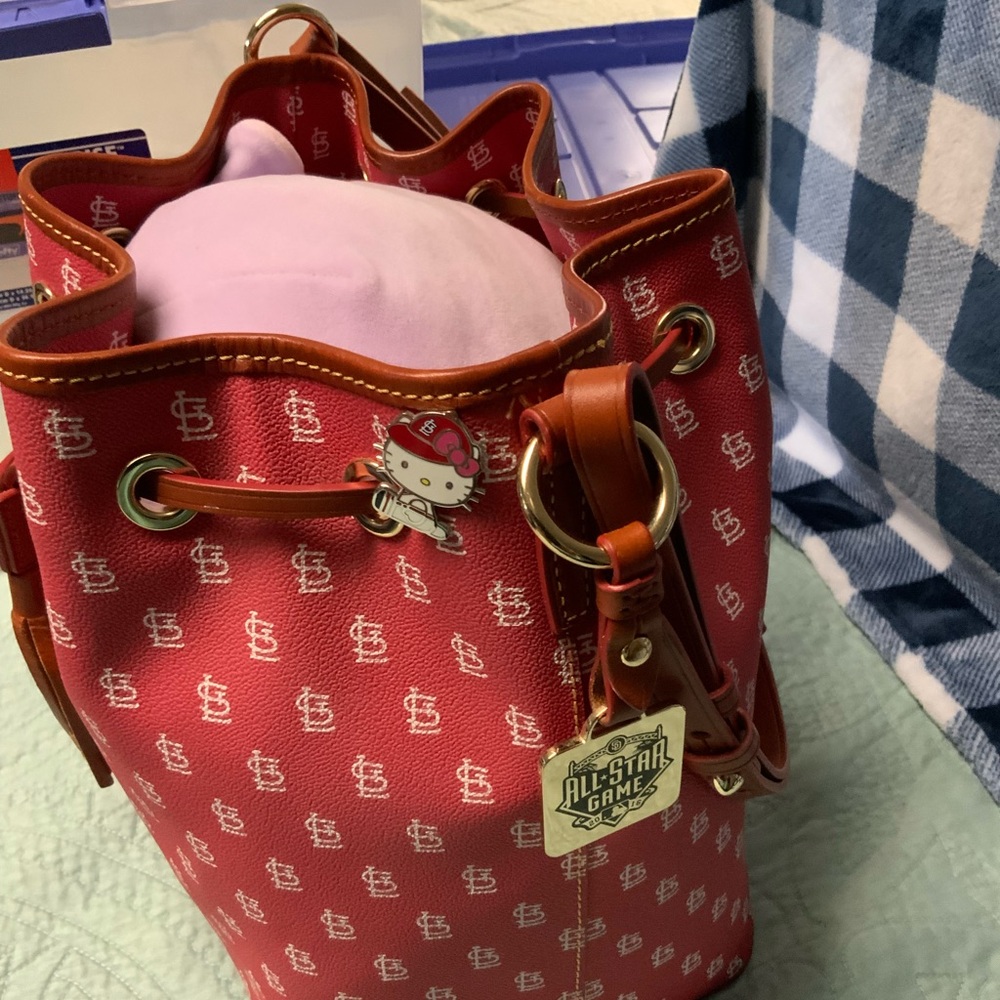 Dooney & Bourke Large Drawstring Bucket Bag with the St Louis Cardinals Logo